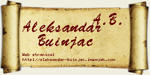 Aleksandar Buinjac vizit kartica